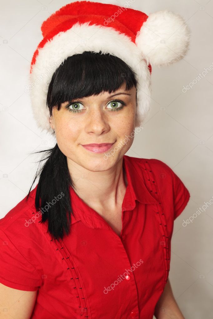 Woman in the cap Santa