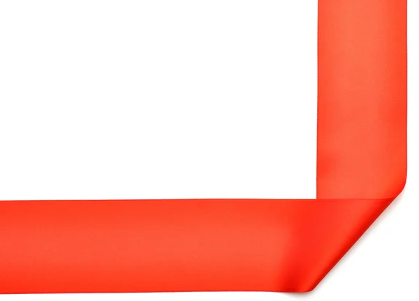 Fita vermelha bonita no fundo branco — Fotografia de Stock