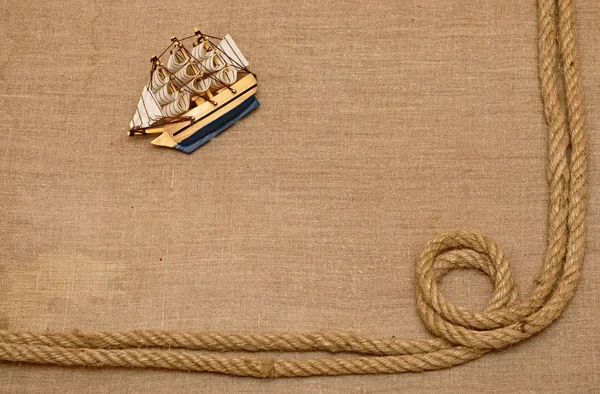 Σχοινί και μοντέλο κλασικό βάρκα — Φωτογραφία Αρχείου
