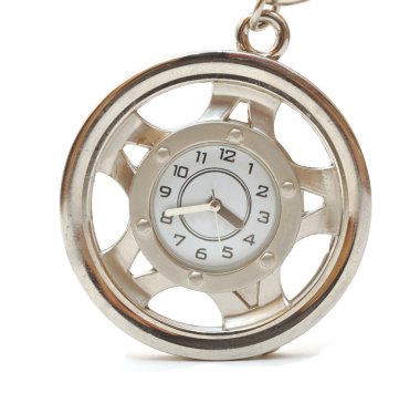 Round clock isolated on white