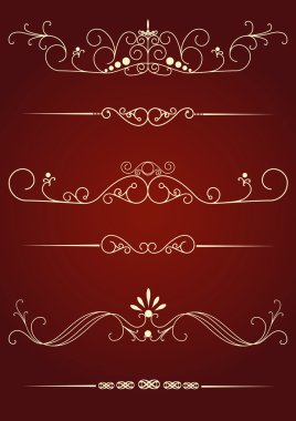 Set of decorative elements for editable and design clipart