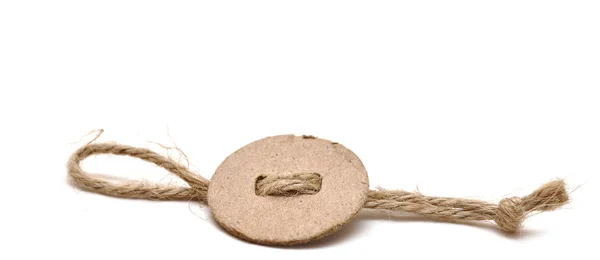 Okrągły znacznik związany z liny — Zdjęcie stockowe