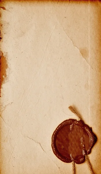 왁 스 물개를 가진 오래 된 종이 — 스톡 사진