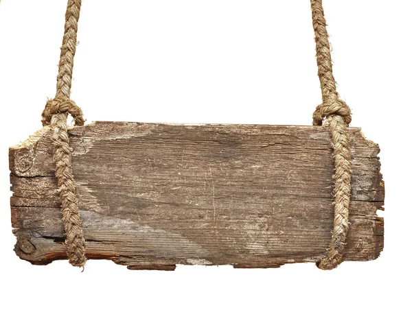 Дуже старовинна вивіска зі старою мотузкою — стокове фото