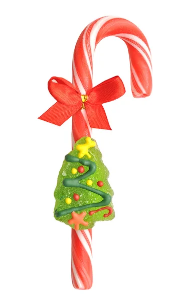 白で隔離されたクリスマスキャンディ杖 — ストック写真