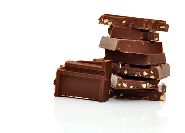 Gorzkiej czekolady z orzechami — Zdjęcie stockowe