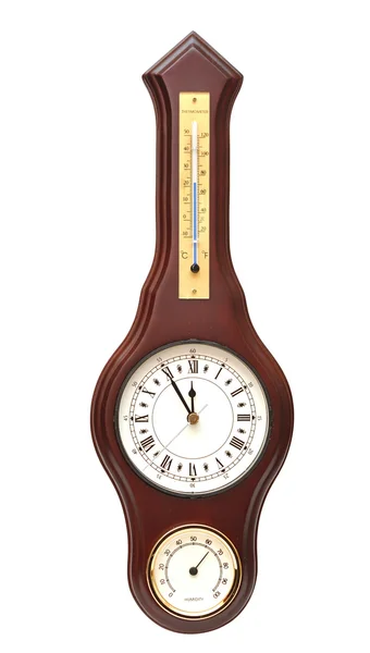 Relógio vintage no fundo branco — Fotografia de Stock