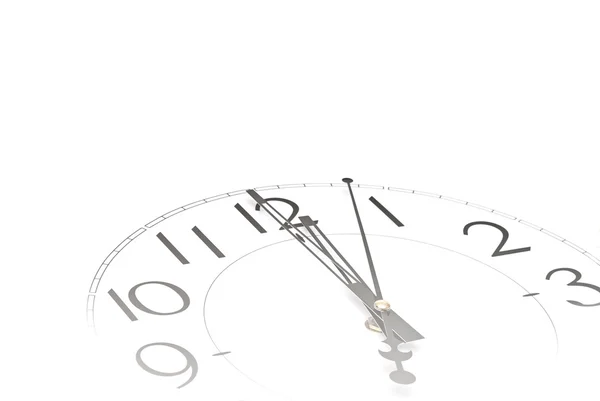 Hands pointing to midday on clock face — Stock Photo, Image