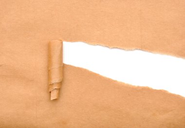 Brown package paper torn clipart