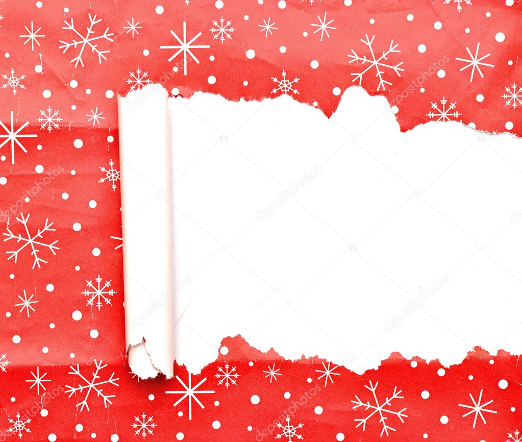 Torn Christmas decorative paper