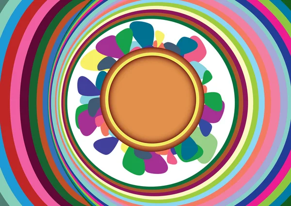 Latar belakang penuh warna abstrak dengan lingkaran. Ilustrasi vektor - Stok Vektor