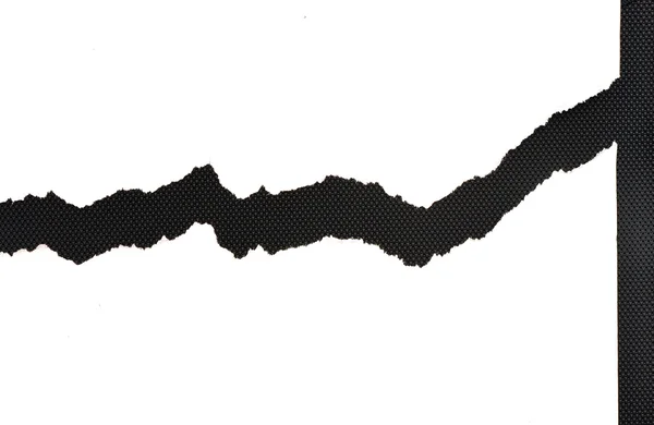 Das Blatt zerrissenes Papier vor schwarzem Hintergrund — Stockfoto