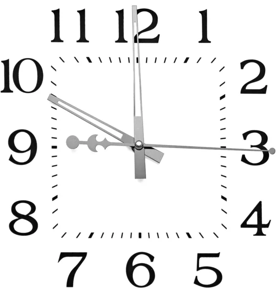 Relógio isolado em branco — Fotografia de Stock