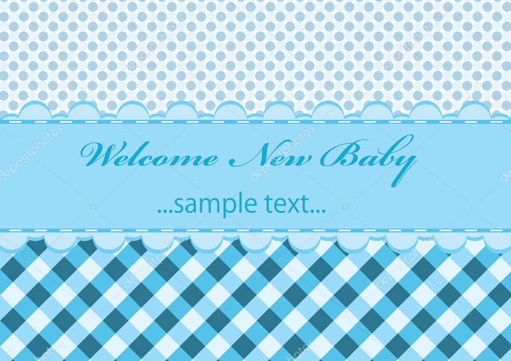 Baby boy announcement card. vector illustration