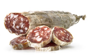 Salami with slices clipart