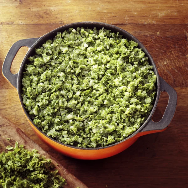 Cabbage in pan — Stock Photo, Image