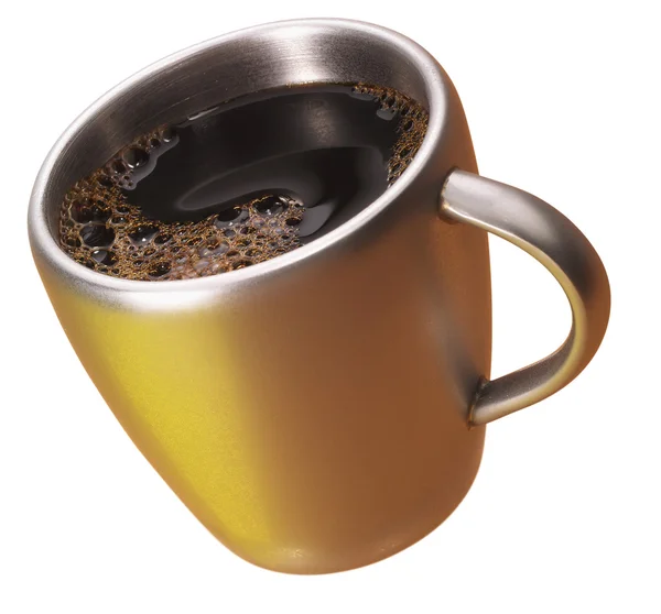 Café em uma xícara de ouro — Fotografia de Stock
