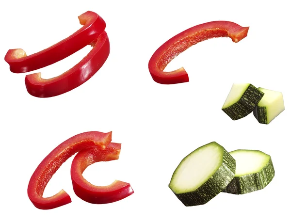 Sliced bell pepper and courgette — Stock Photo, Image