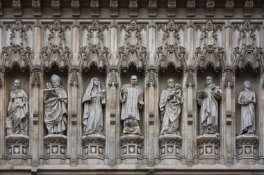 Westminster Abbey facade statues clipart