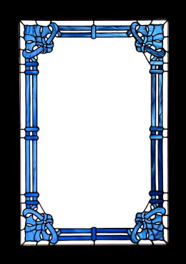 Blue frame with white space and black border clipart