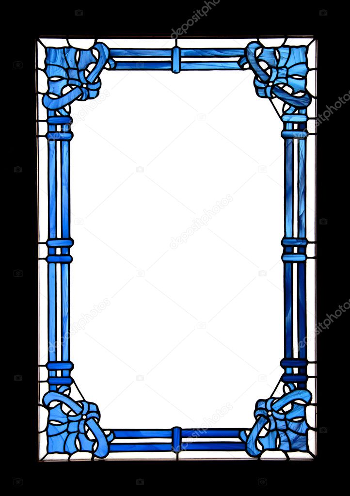 Blue frame with white space and black border