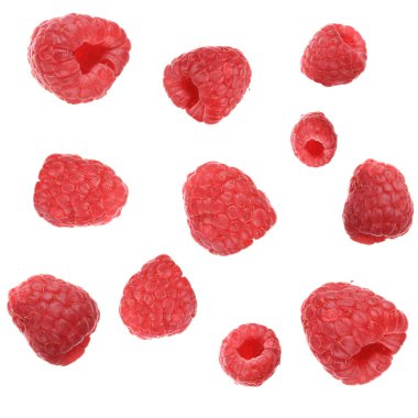 Raspberries collection clipart