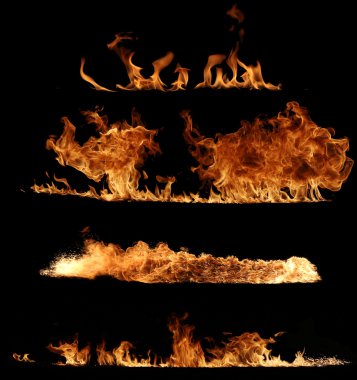 Real Fire flame collection clipart