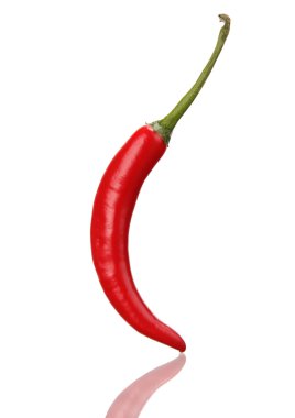 Red chili pepper isolated on white clipart