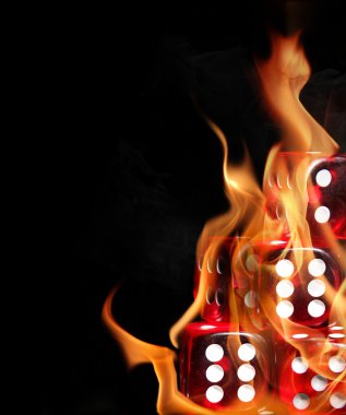Dices in fire clipart