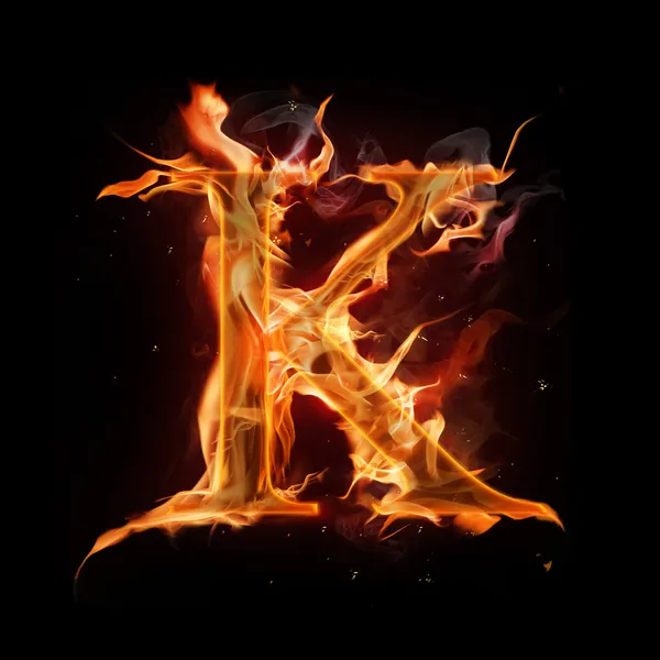 Fire alphabet — Stock Photo, Image