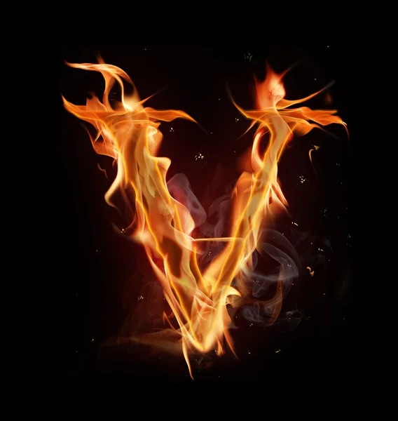 Огненный алфавит — стоковое фото