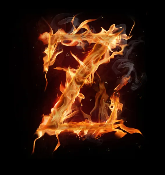 Fire alphabet — Stock Photo, Image
