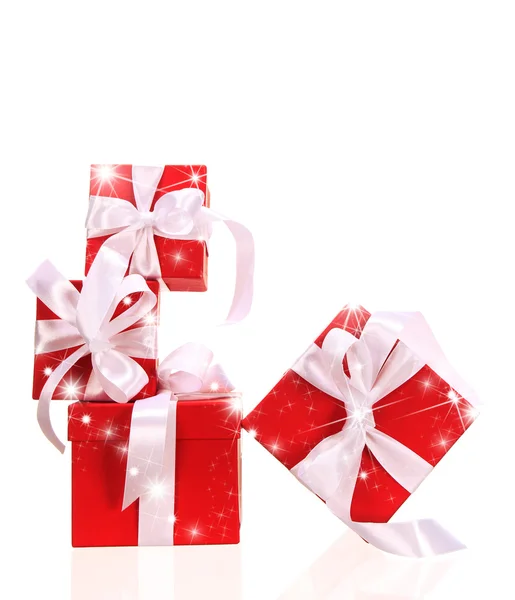 Červené dárky — Stock fotografie