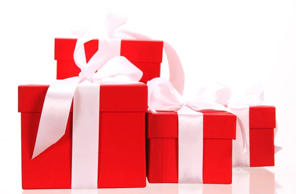 Červené dárky — Stock fotografie
