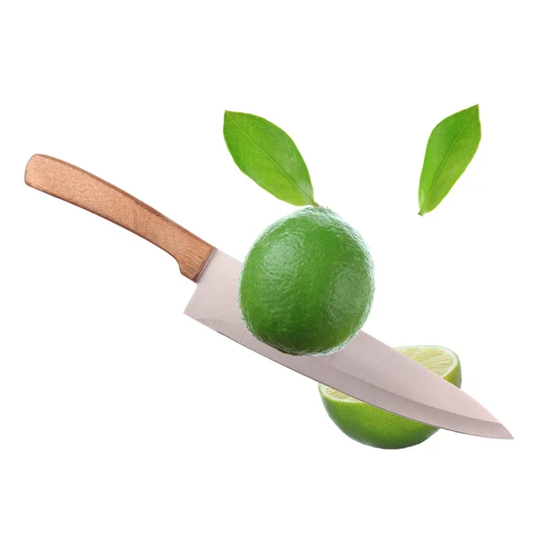 stock image Lime sliced with a knife