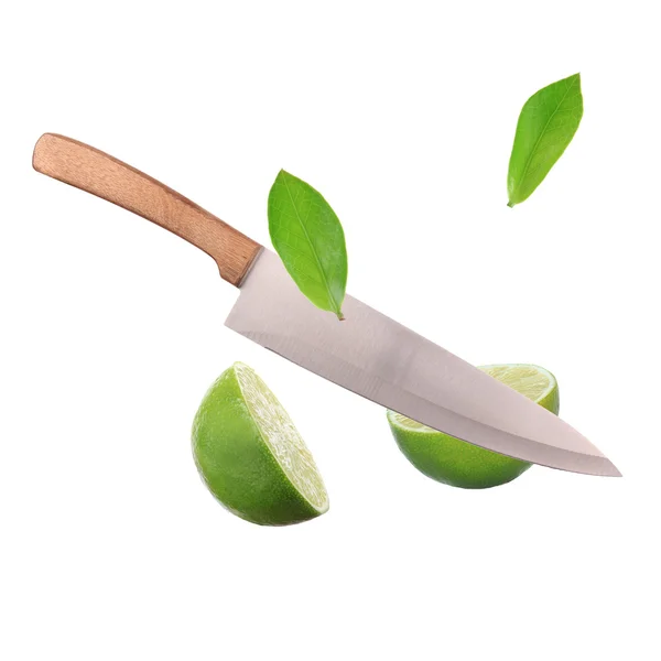 stock image Lime sliced with a knife