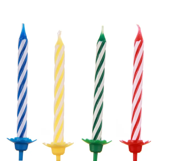 Birthday kaarsen op witte achtergrond — Stockfoto