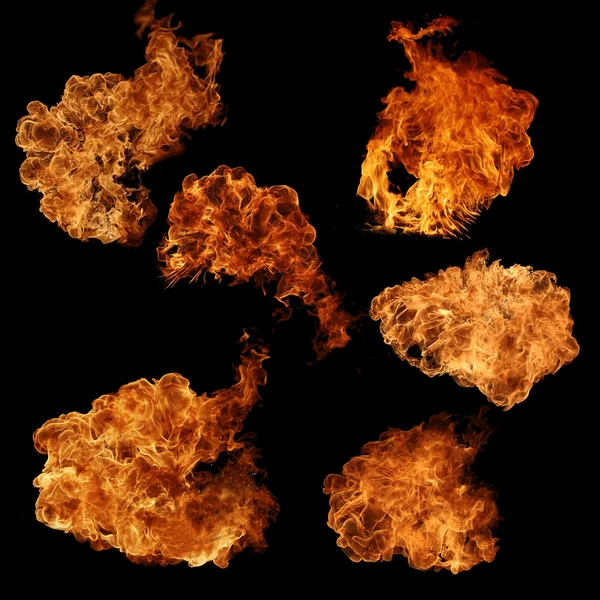 Echte brand vlam collectie — Stockfoto