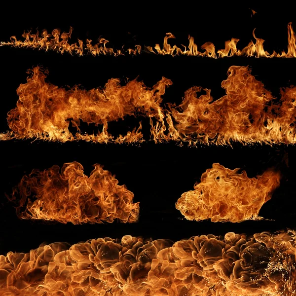 Gerçek yangın alev koleksiyonu — Stok fotoğraf