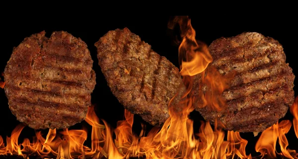 Tasty beef burgers close-up — Stock Photo, Image