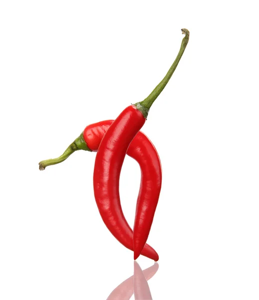 Piros chili paprika izolált fehér — Stock Fotó