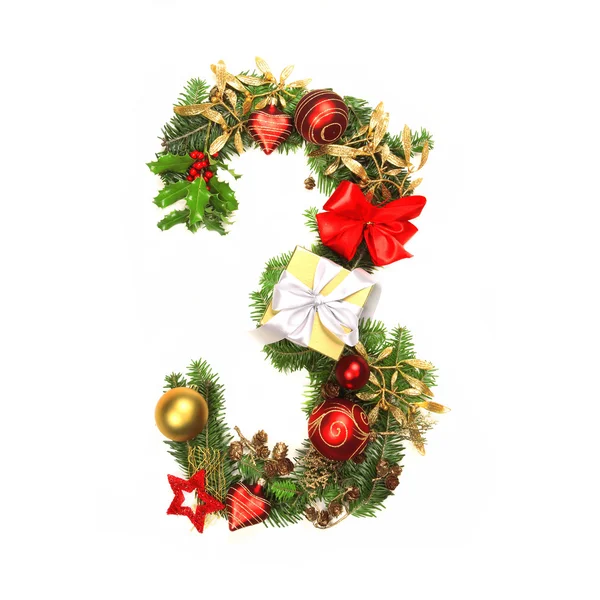 Christmas alfabet nummer — Stockfoto