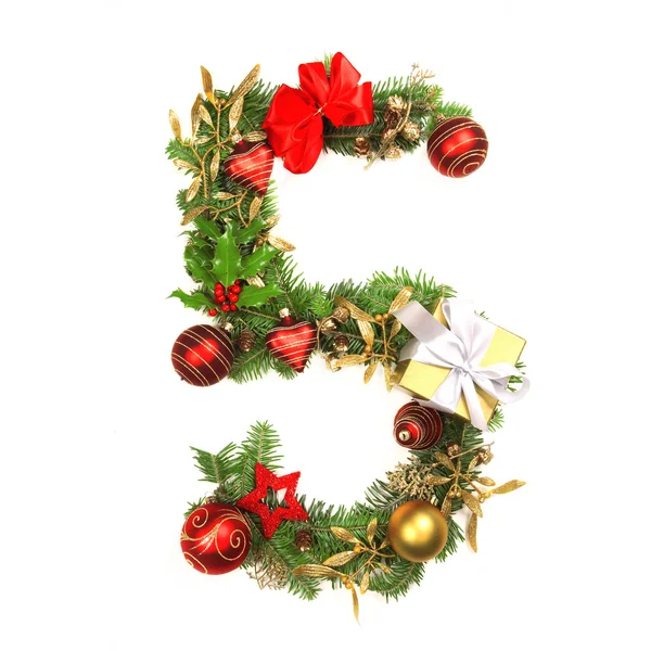 Kerstmis alfabet nummer — Stockfoto