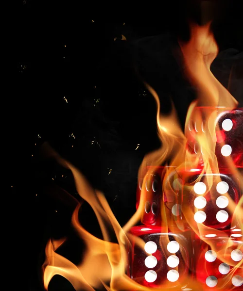 Dobbelstenen in brand — Stockfoto