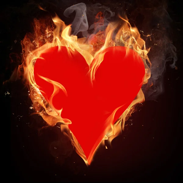 Card symbol in fire — Stock Photo, Image