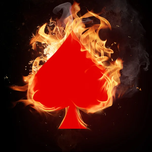 火災でカードのシンボル — ストック写真