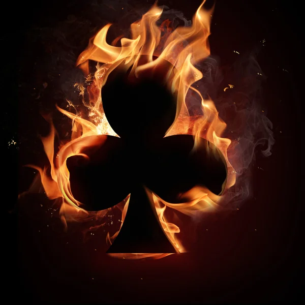 Symbol karty v ohni — Stock fotografie