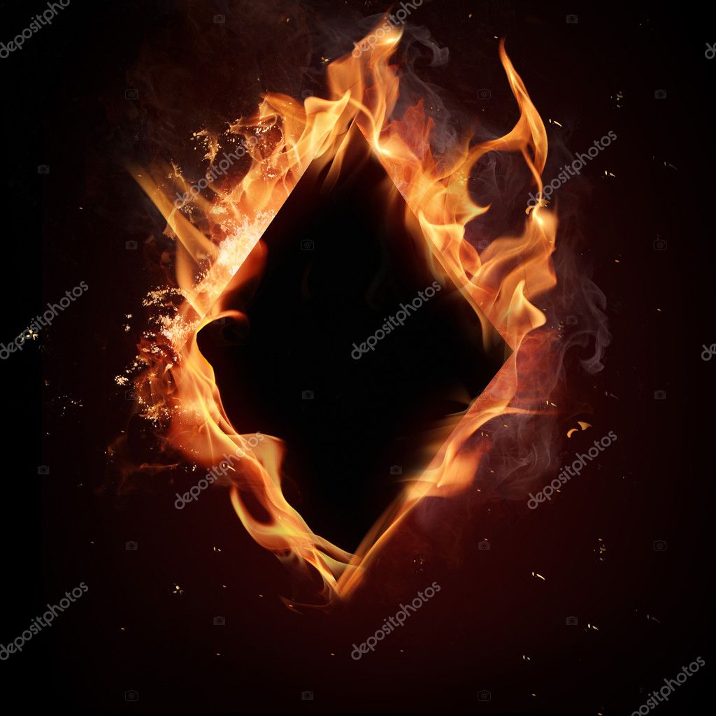 Card symbol in fire Stock Photo by ©Kesu01 7207829