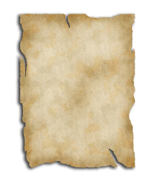 Altes leeres Papier auf weißem Hintergrund — Stockfoto