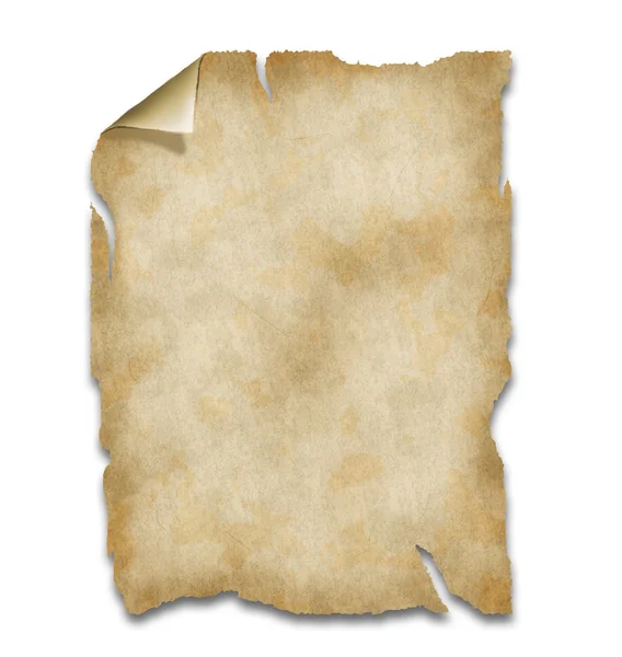 Old blank paper on white background — Stock Photo, Image